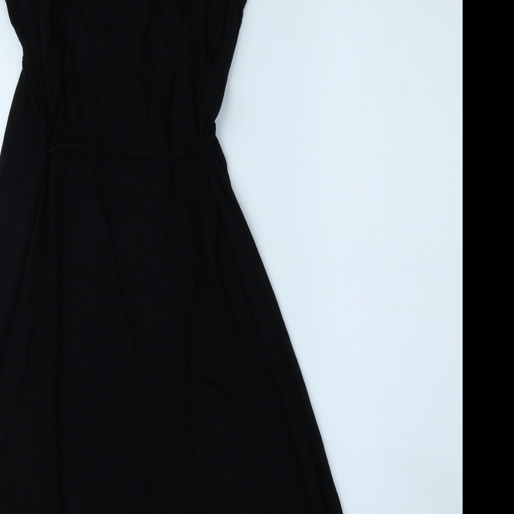 Monsoon Womens Black Viscose A-Line Size S Crew Neck Pullover