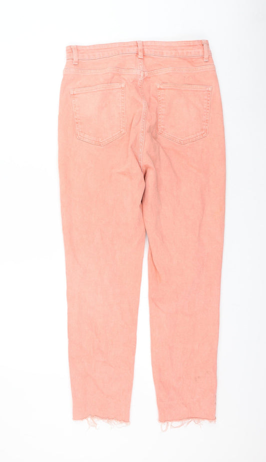ASOS Womens Pink Cotton Straight Jeans Size 30 in L32 in Regular Zip