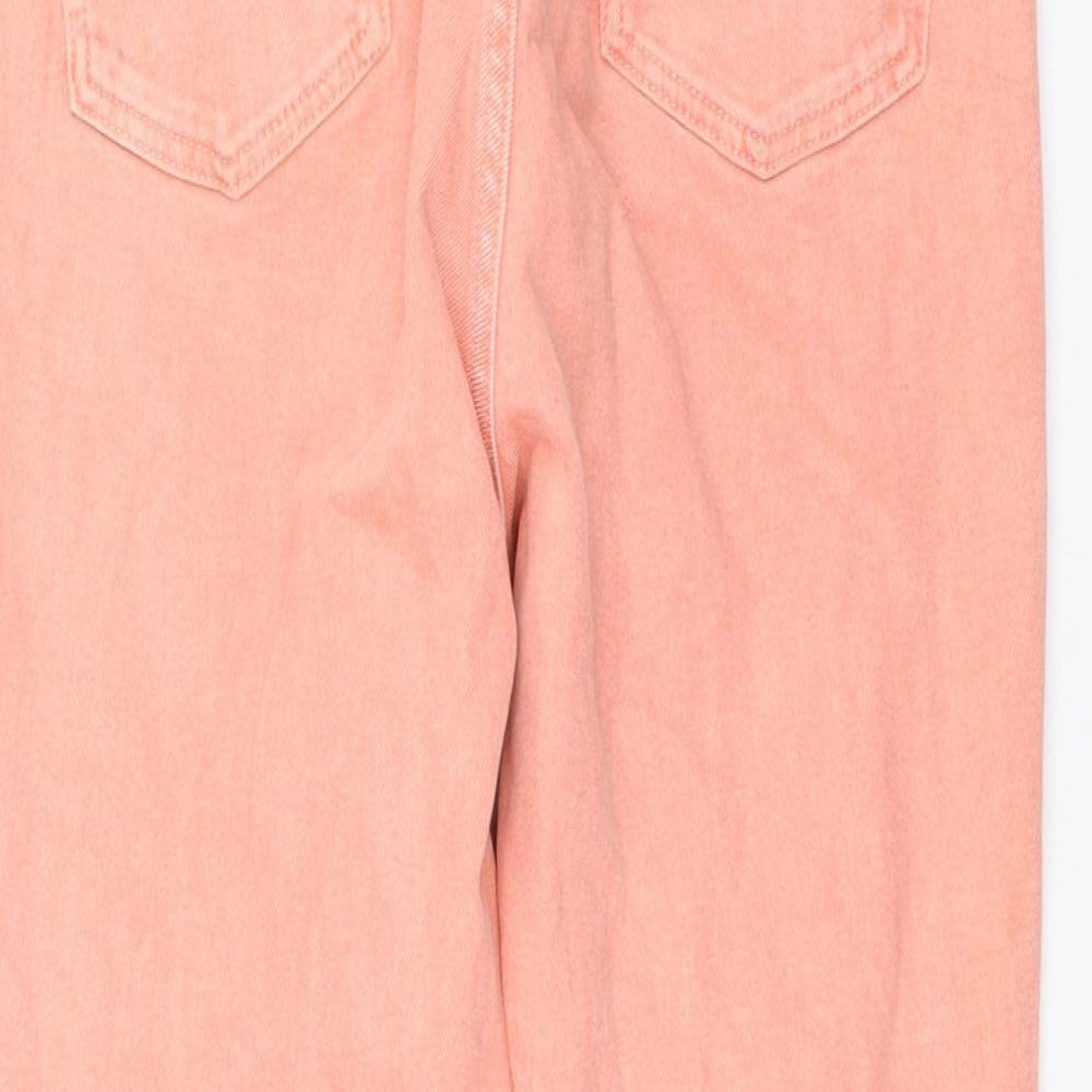 ASOS Womens Pink Cotton Straight Jeans Size 30 in L32 in Regular Zip
