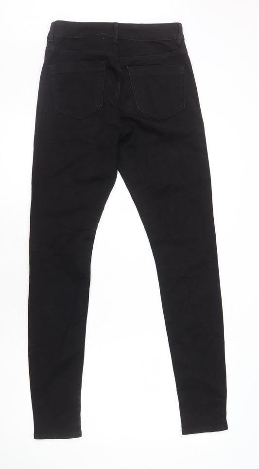ASOS Womens Black Cotton Skinny Jeans Size 8 L31 in Regular Zip