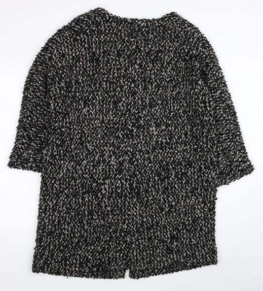 Phase Eight Womens Black Overcoat Coat Size 14 Button