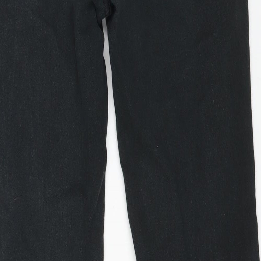 Denim & Co. Womens Black Cotton Straight Jeans Size 32 in L32 in Regular Zip