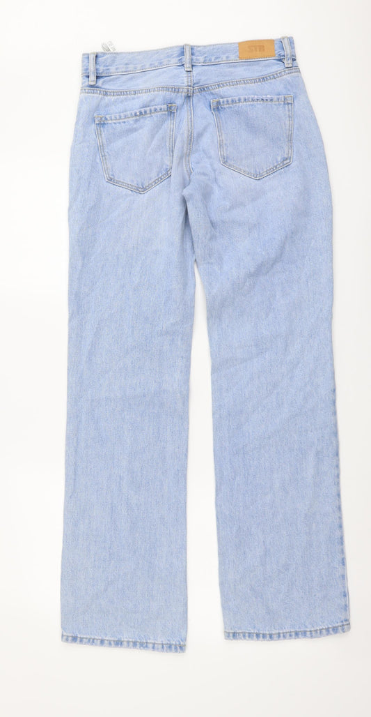 Womens UK Size 6 STR Regular Fit Flared Blue Jeans