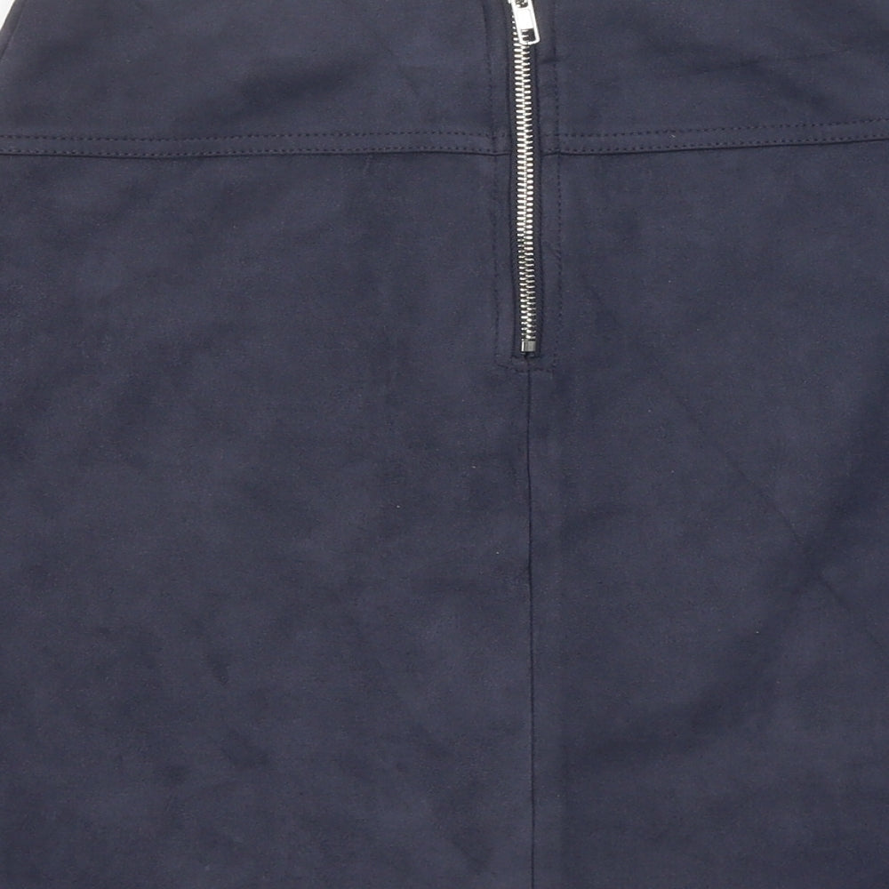 Ally Womens Blue Polyester A-Line Skirt Size 10 Zip - Lace Up Detail