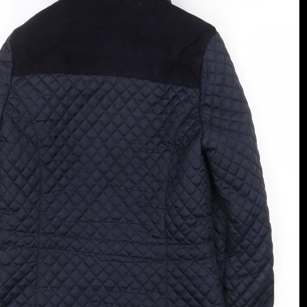 F&F Womens Blue Rain Coat Coat Size 8 Zip - Shoulder Pad Detail