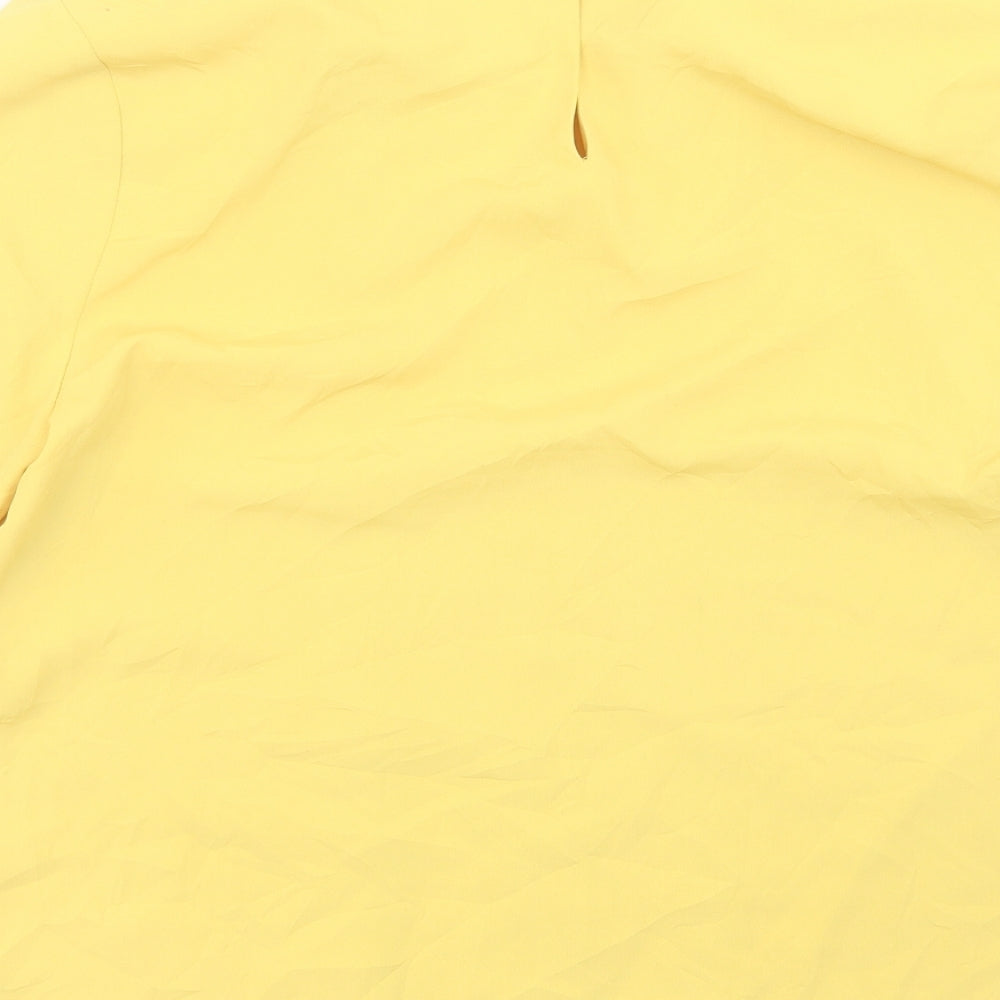 Womens UK Size S Karen Scott Yellow Basic T-Shirt