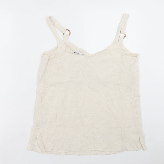 Papaya Womens Beige Viscose Camisole Tank Size 12 V-Neck