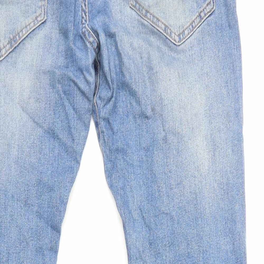 H&M Mens Blue Cotton Skinny Jeans Size L L31 in Regular Button