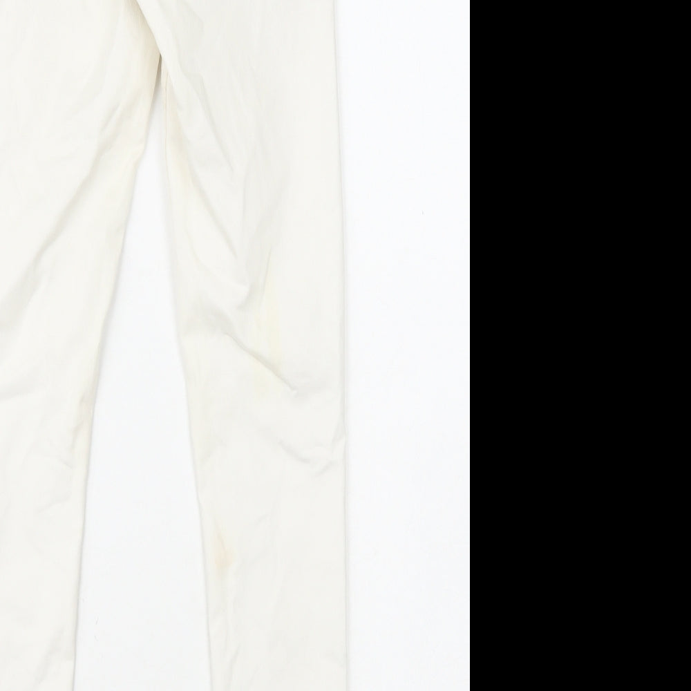 Miss Selfridge Womens White Cotton Skinny Jeans Size 10 L28 in Regular Zip