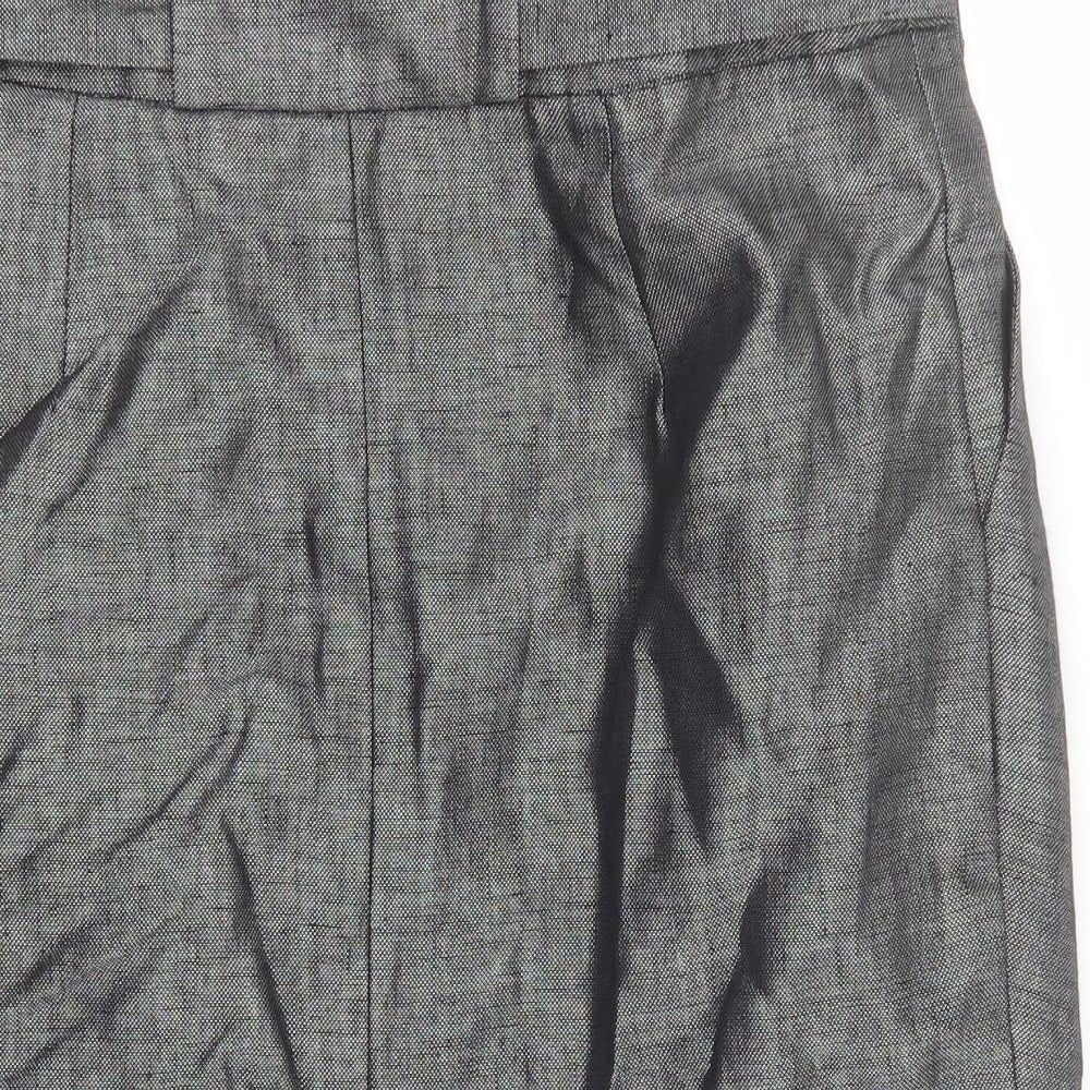 Principles Womens Grey Linen Straight & Pencil Skirt Size 10 Zip - Tie front