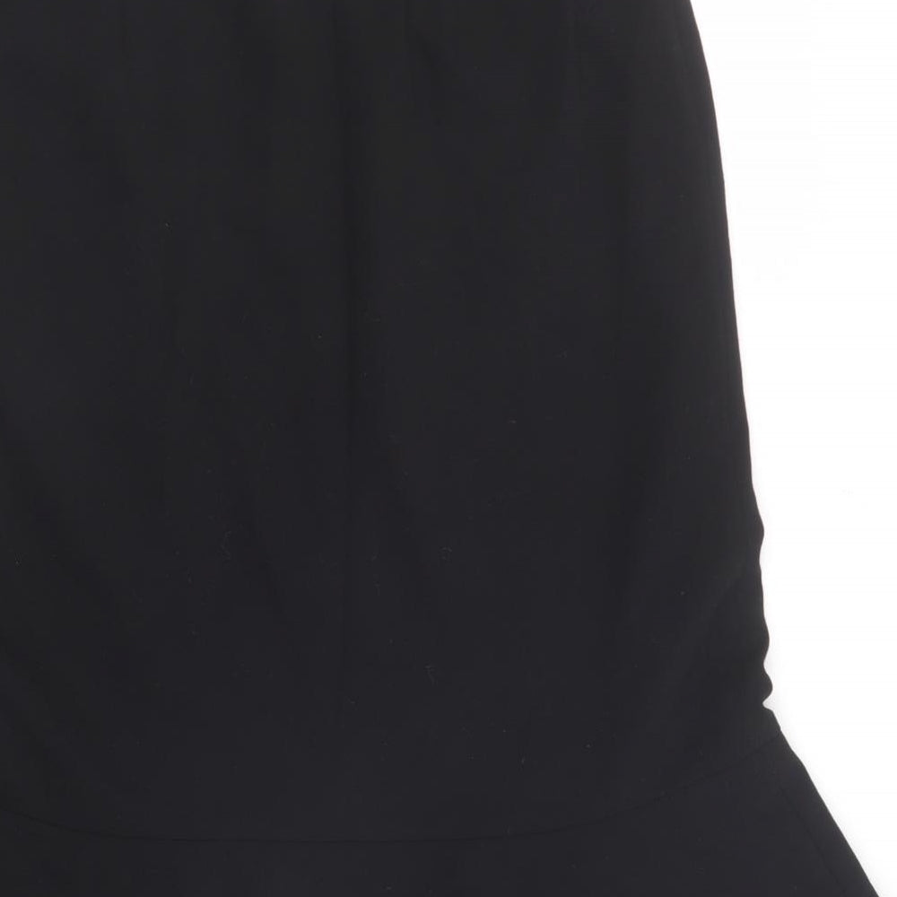 Precis Womens Black Polyester Flare Skirt Size 10 Zip