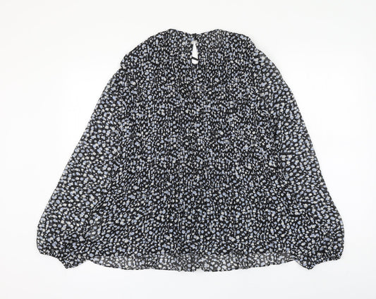 Primark Womens Multicoloured Geometric Polyester Basic Blouse Size 10 Round Neck