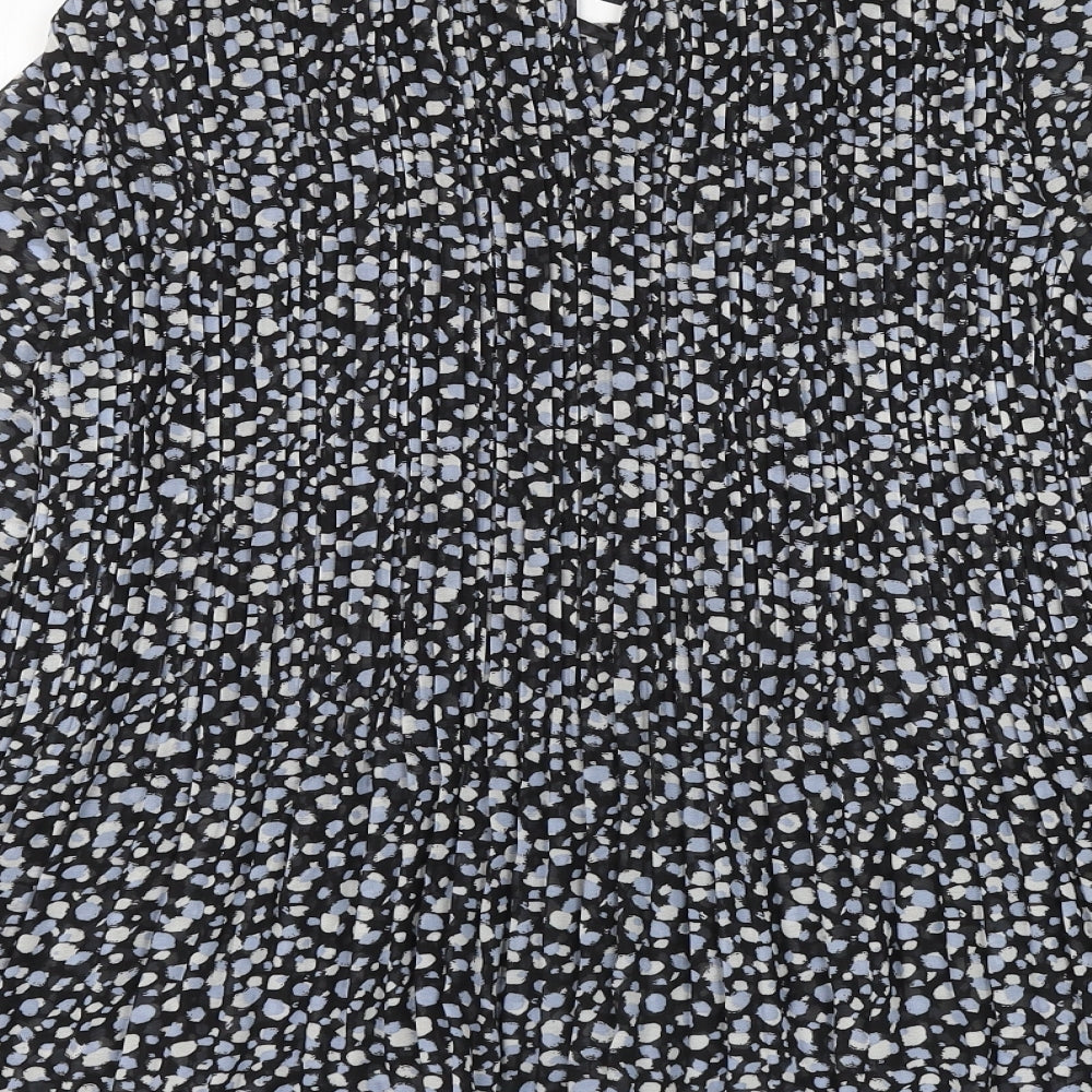 Primark Womens Multicoloured Geometric Polyester Basic Blouse Size 10 Round Neck