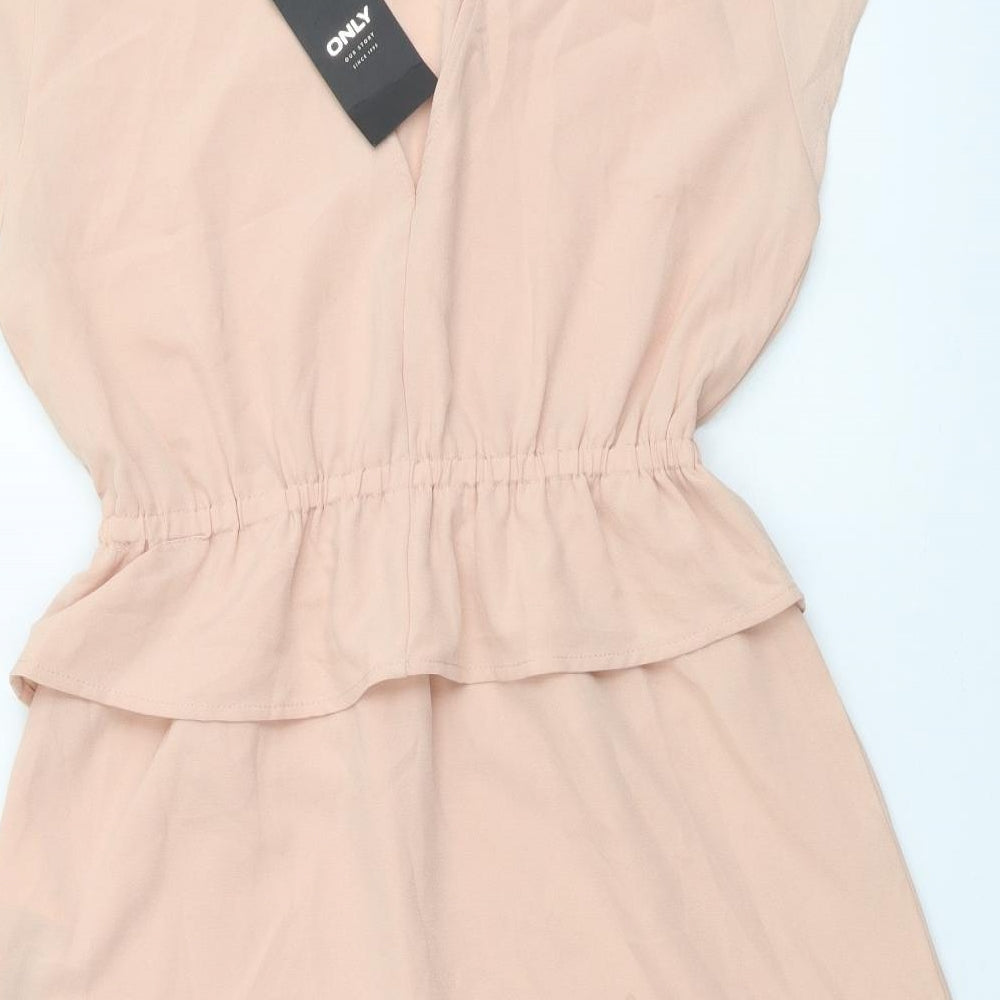 Only Womens Pink Polyester Mini Size S Round Neck Pullover