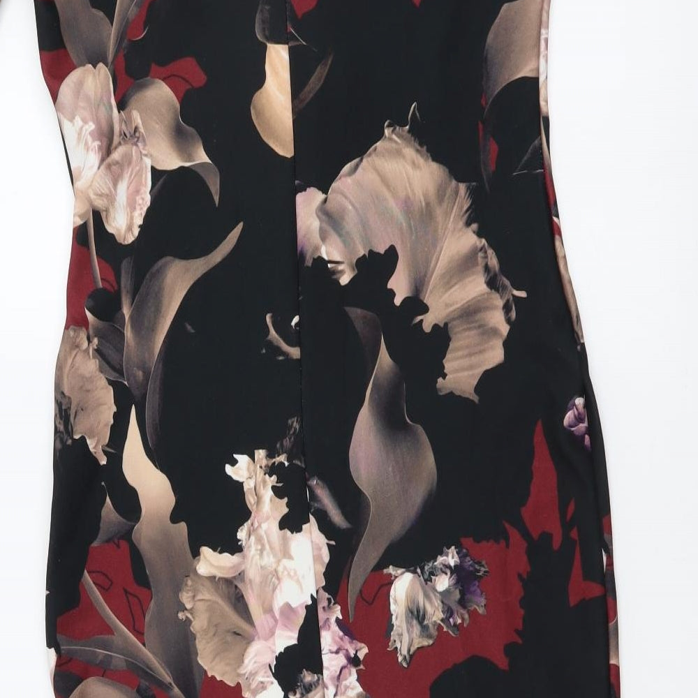 NEXT Womens Multicoloured Floral Polyester Bodycon Size 10 Off the Shoulder Pullover