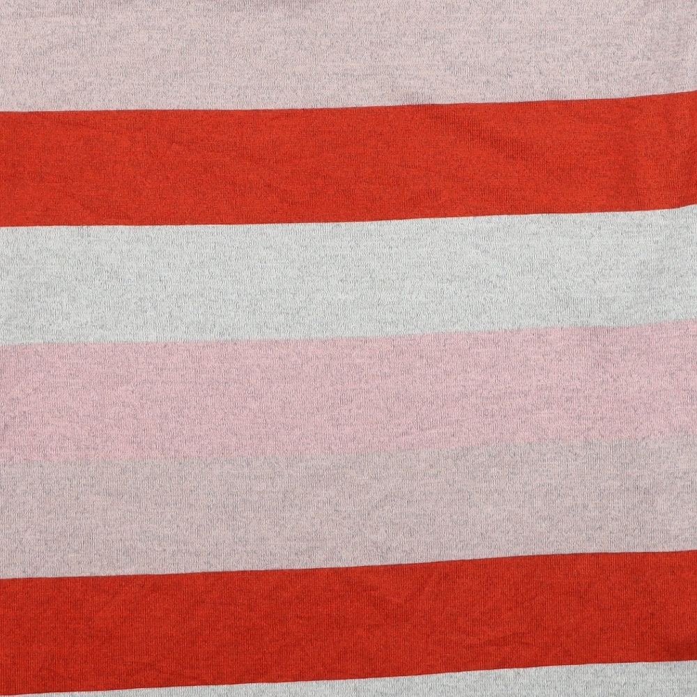 TU Womens Multicoloured Scoop Neck Striped Polyester Pullover Jumper Size 12