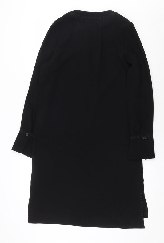 NEXT Womens Black Polyester Kaftan Size 8 V-Neck Pullover