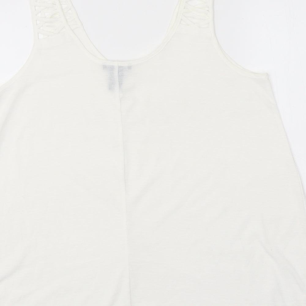 Womens UK Size S H&M White Jersey Tank