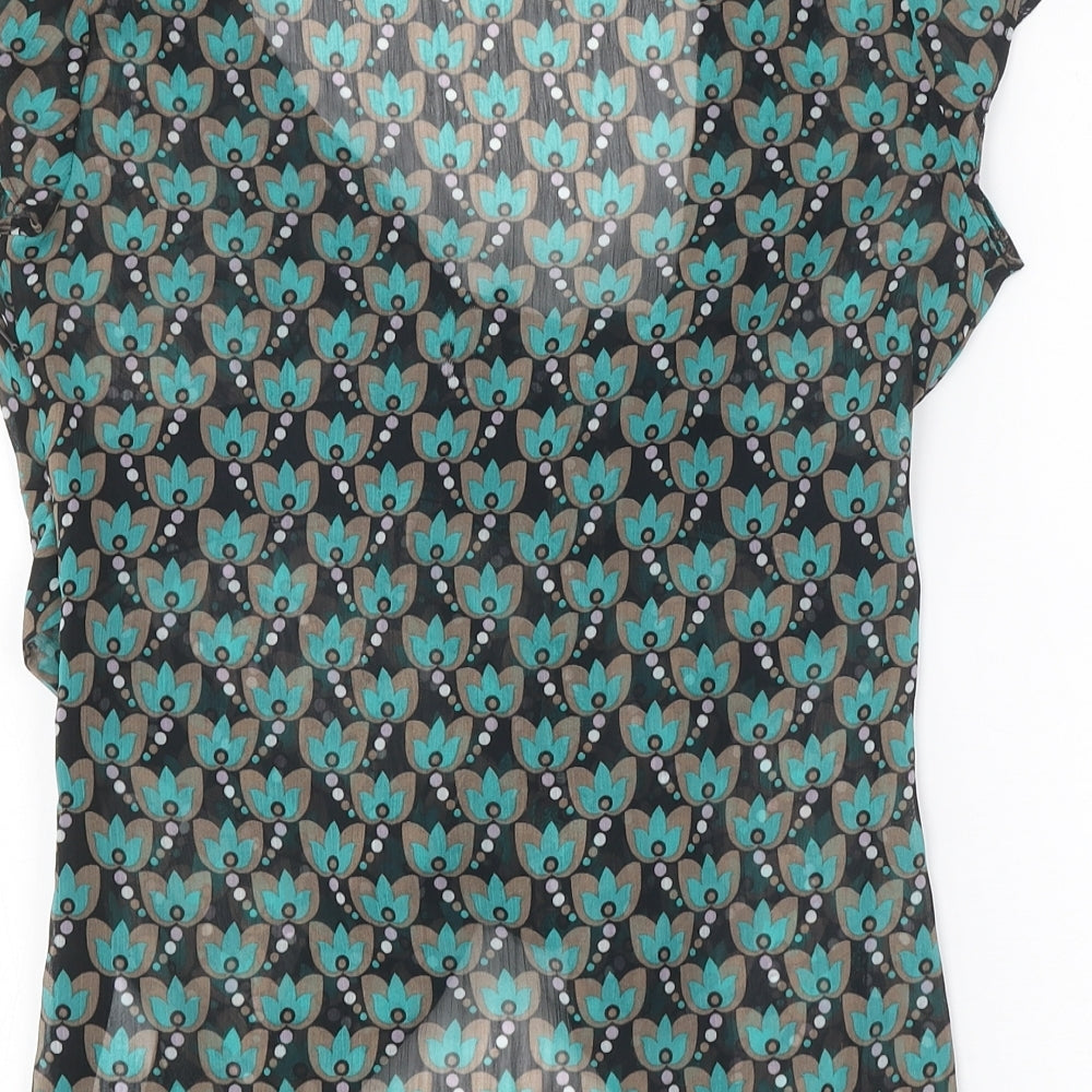 Womens UK Size 8 Debenhams Black Basic Blouse