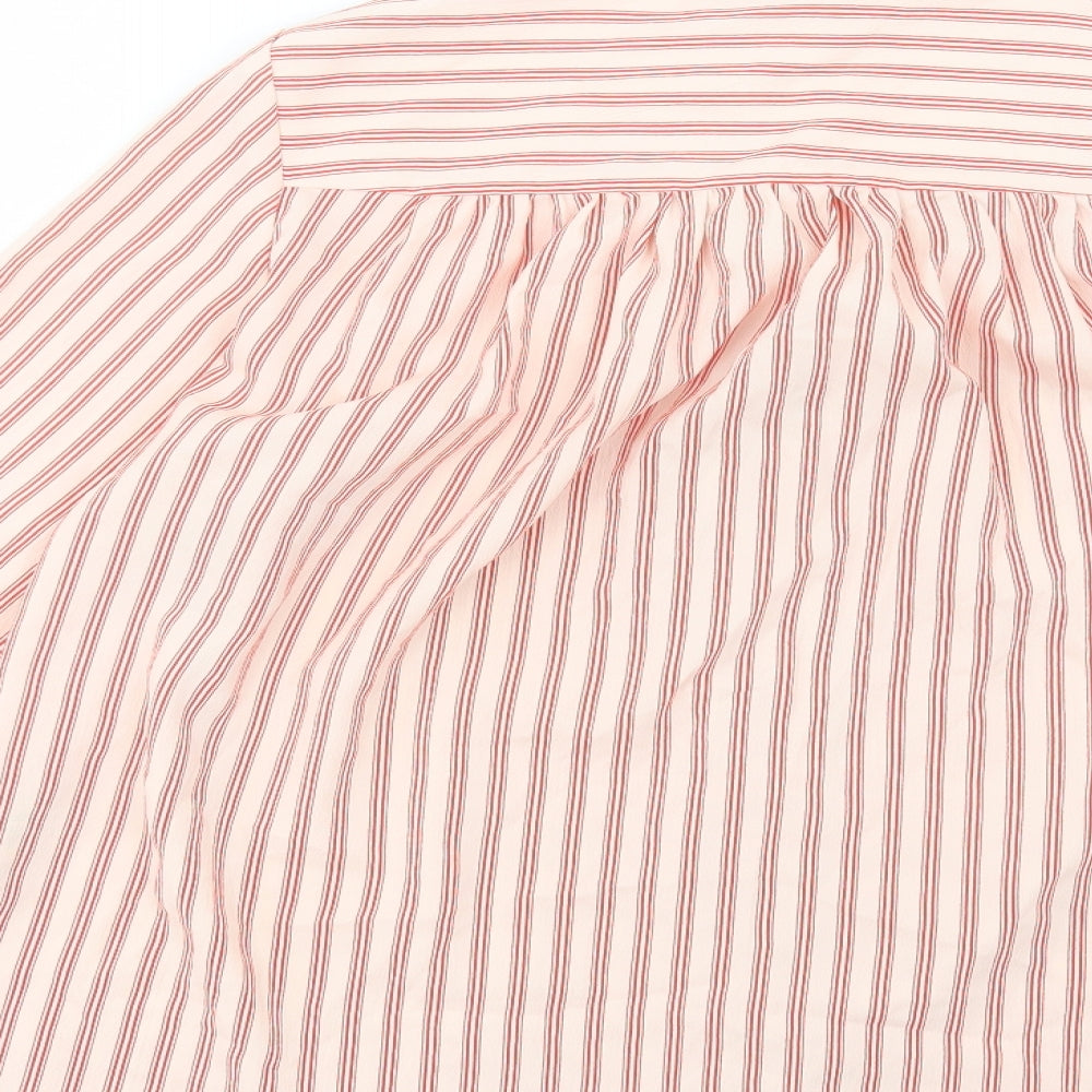 Womens UK Size 8 H&M Red Basic Button-Up