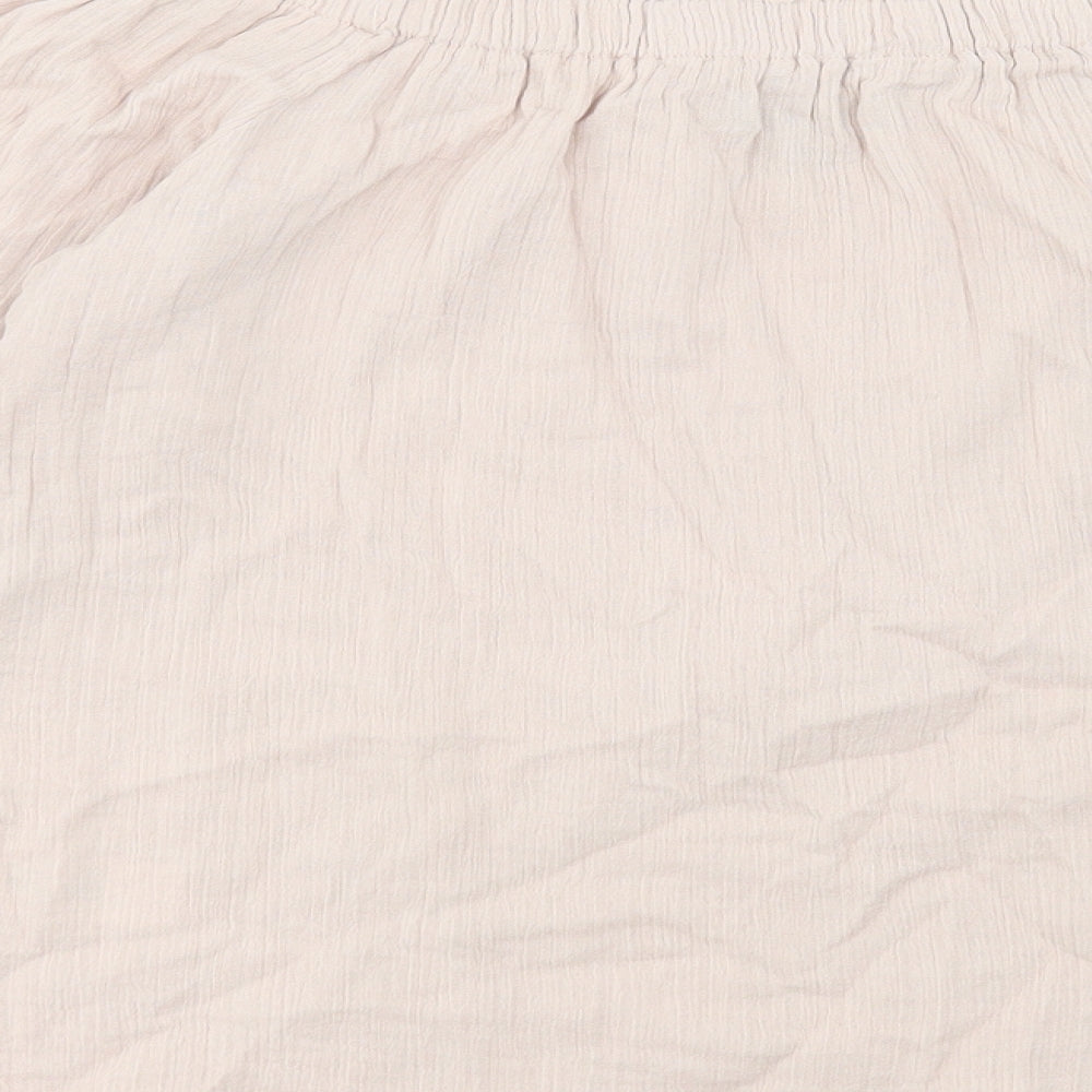 Primark Womens Pink Cotton Basic T-Shirt Size 10 Boat Neck