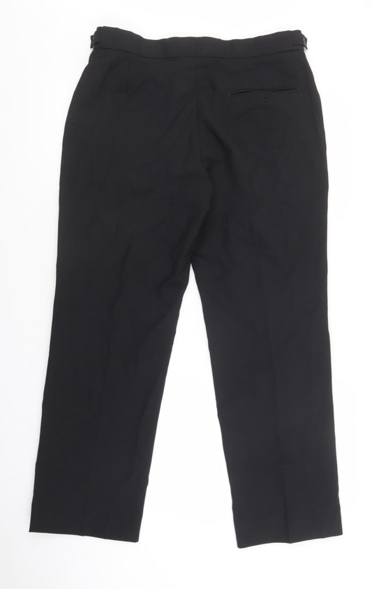 karl jackson Mens Black Polyester Trousers Size 34 in L28 in Regular Tie - Short leg