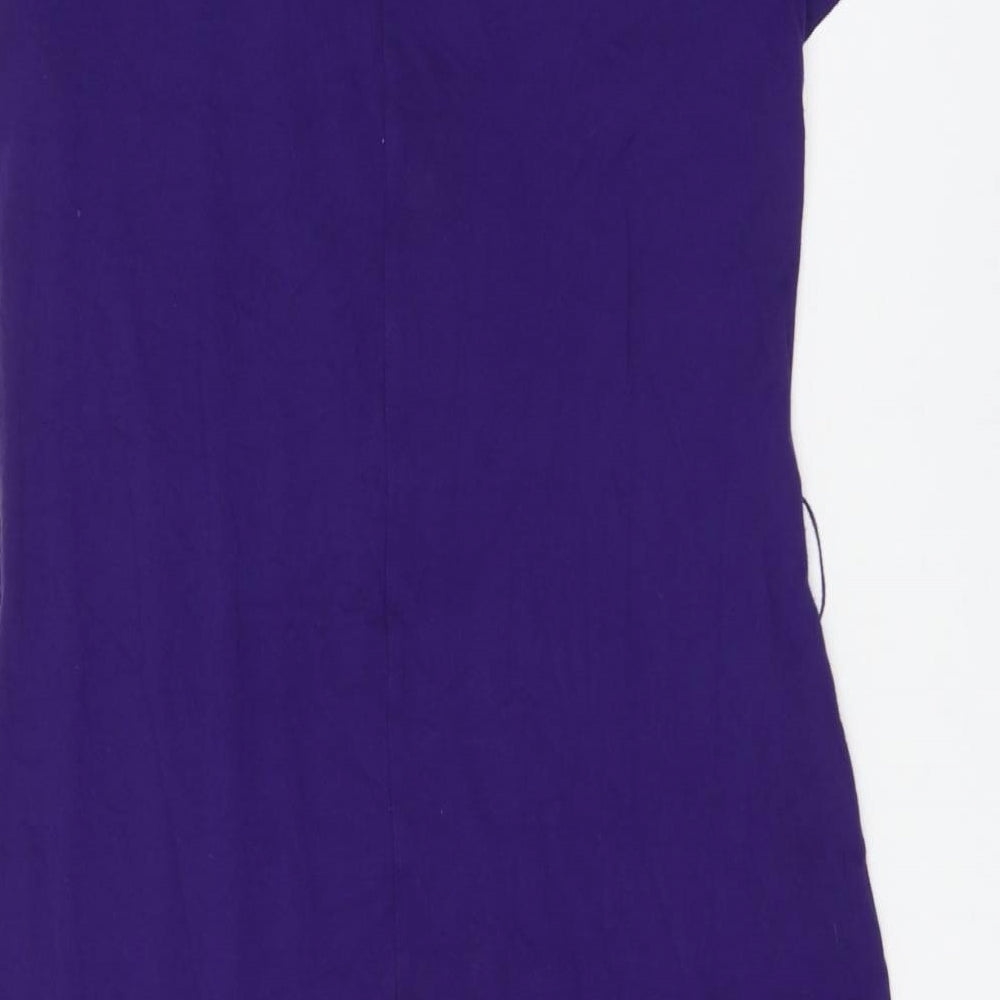 Marks and Spencer Womens Purple Viscose T-Shirt Dress Size 10 Round Neck Pullover