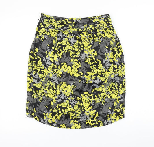 H&M Womens Multicoloured Floral Polyester Wrap Skirt Size 6 Zip