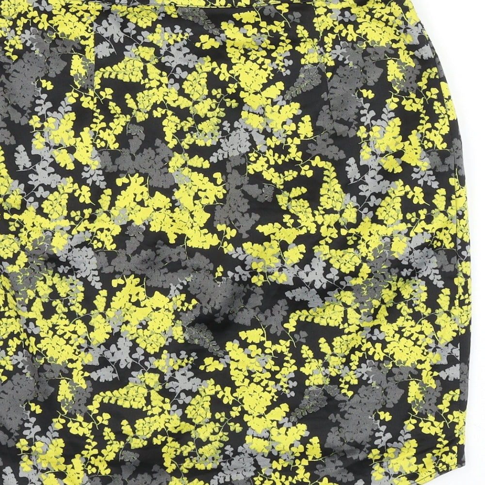 H&M Womens Multicoloured Floral Polyester Wrap Skirt Size 6 Zip