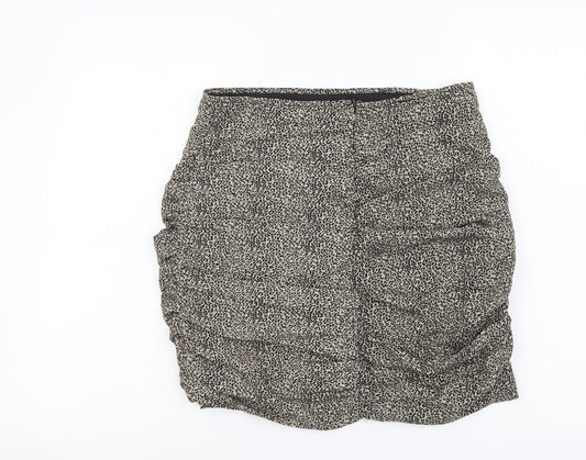 In the Style Womens Brown Animal Print Polyester Maxi Skirt Size 12 Zip - Leopard Pattern