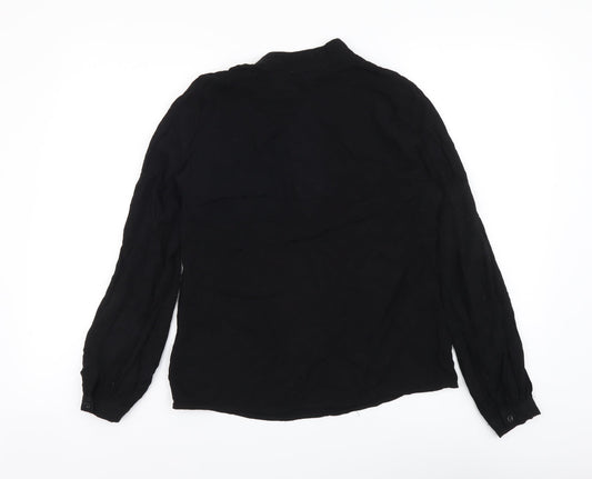 Womens UK Size M Cooperative Black Basic Blouse