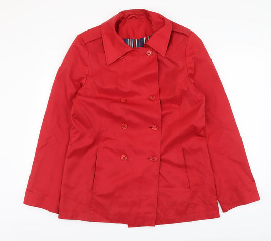 Womens UK Size 12 Dorothy Perkins Red Pea Coat