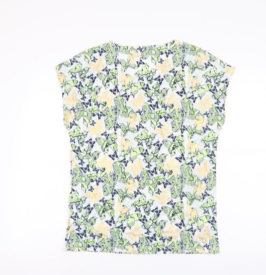 Originals Womens Multicoloured Geometric Polyester Basic T-Shirt Size S Round Neck - Butterfly Pattern