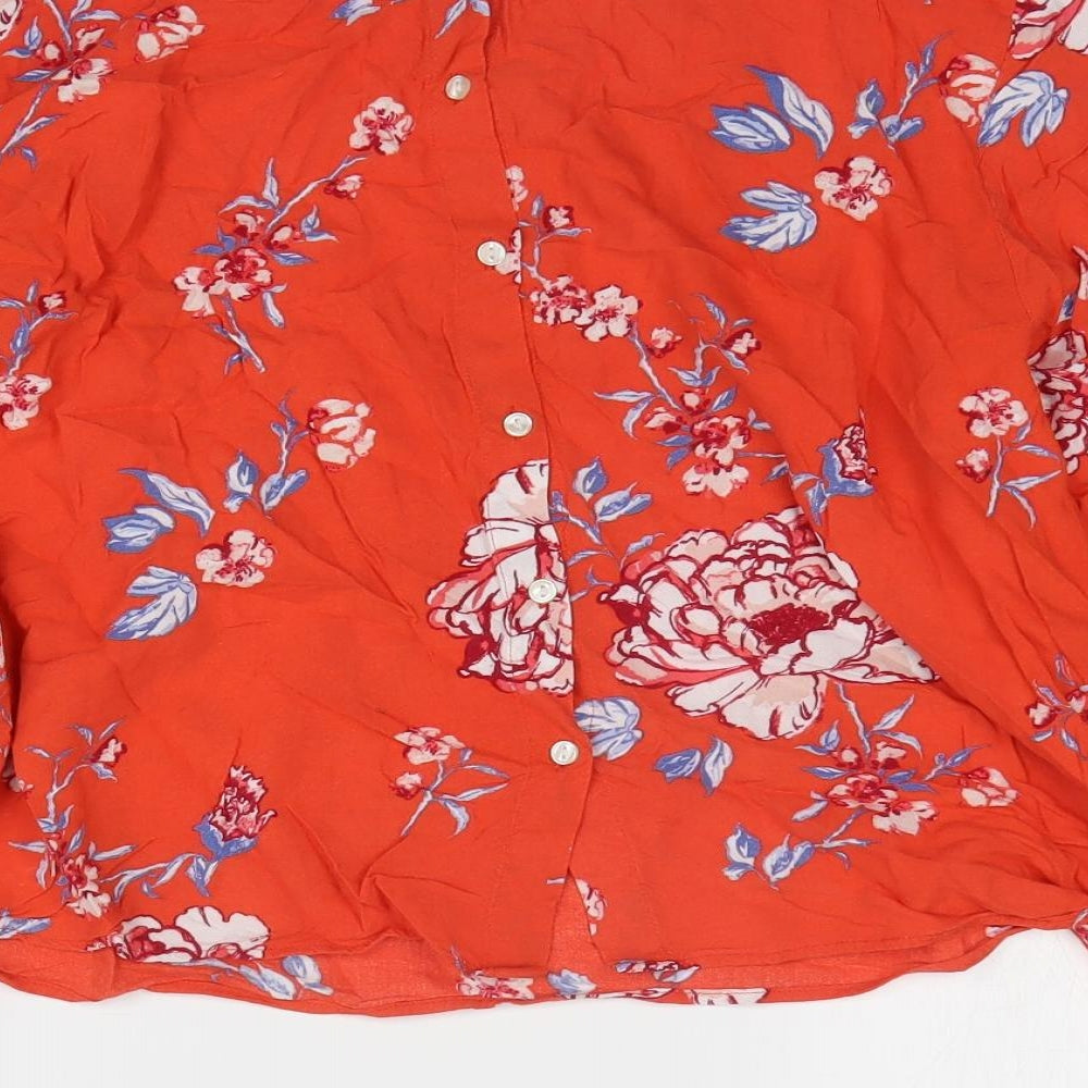 Womens UK Size M Preworn Orange Basic T-Shirt