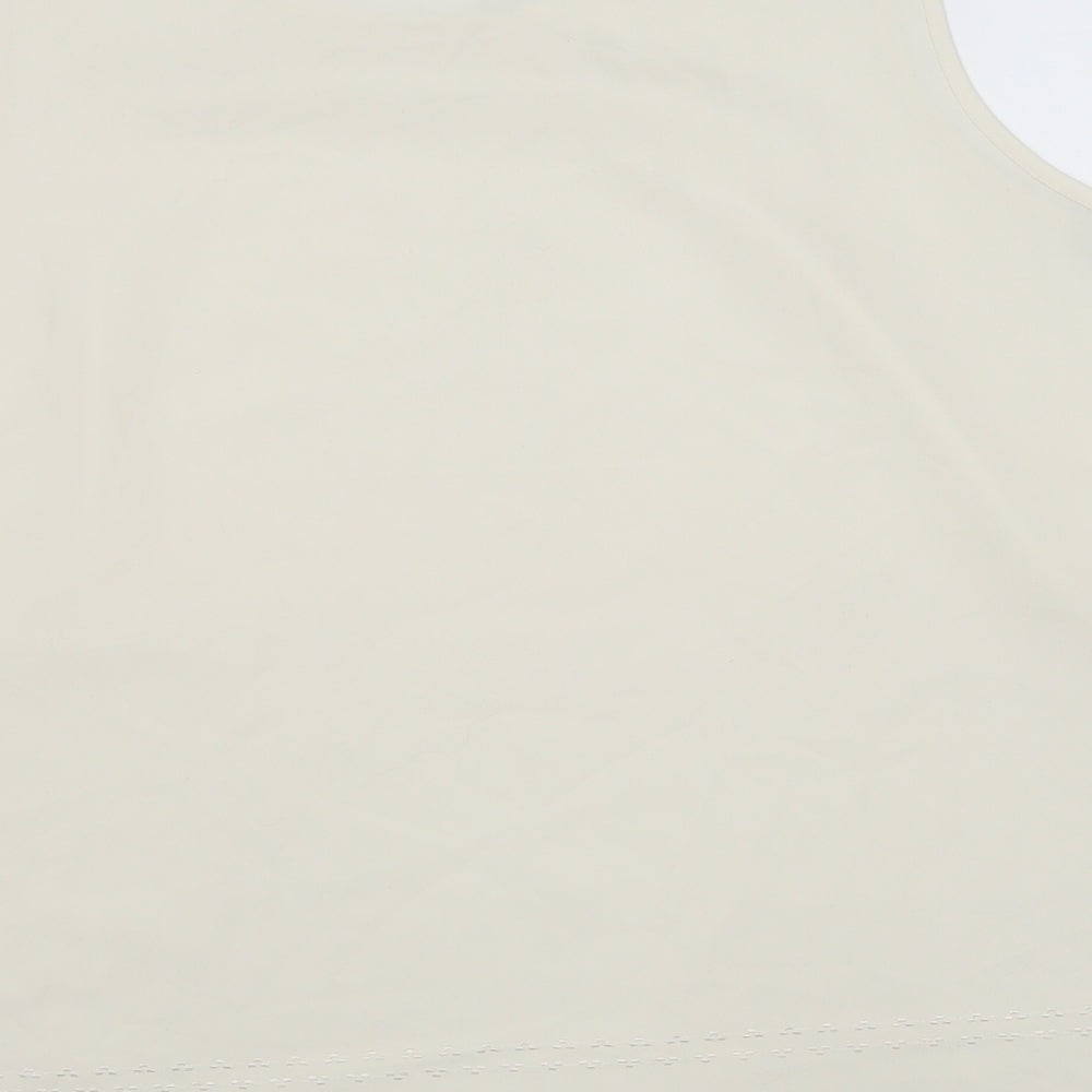 AMARANTO Womens Beige Polyester Basic Tank Size 18 Round Neck