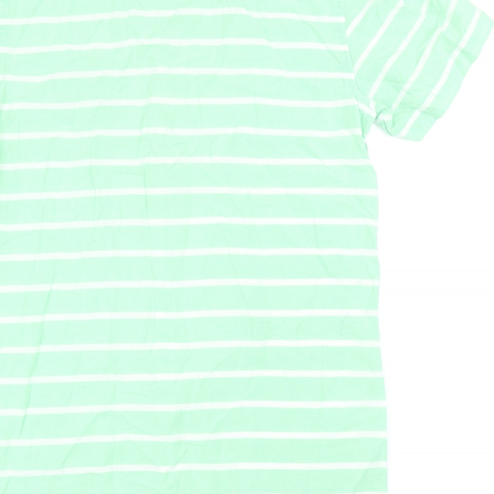Mens UK Size XS Cedar Wood State Green Button-Up Short Sleeve Casual Shirt