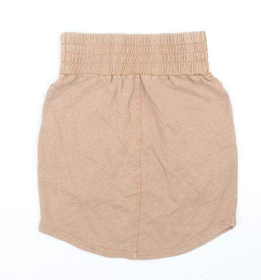 ASOS Womens Brown Cotton A-Line Skirt Size 8