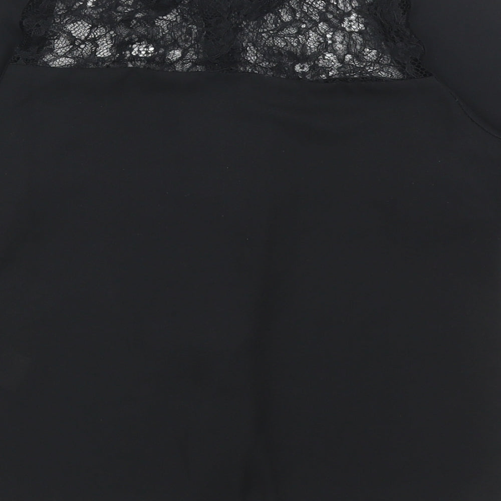 Womens UK Size 6 New Look Black Basic Button-Up
