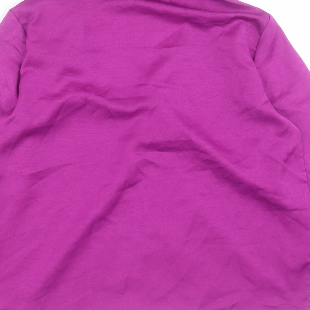 SheIn Womens Purple Polyester Basic Blouse Size S Collared