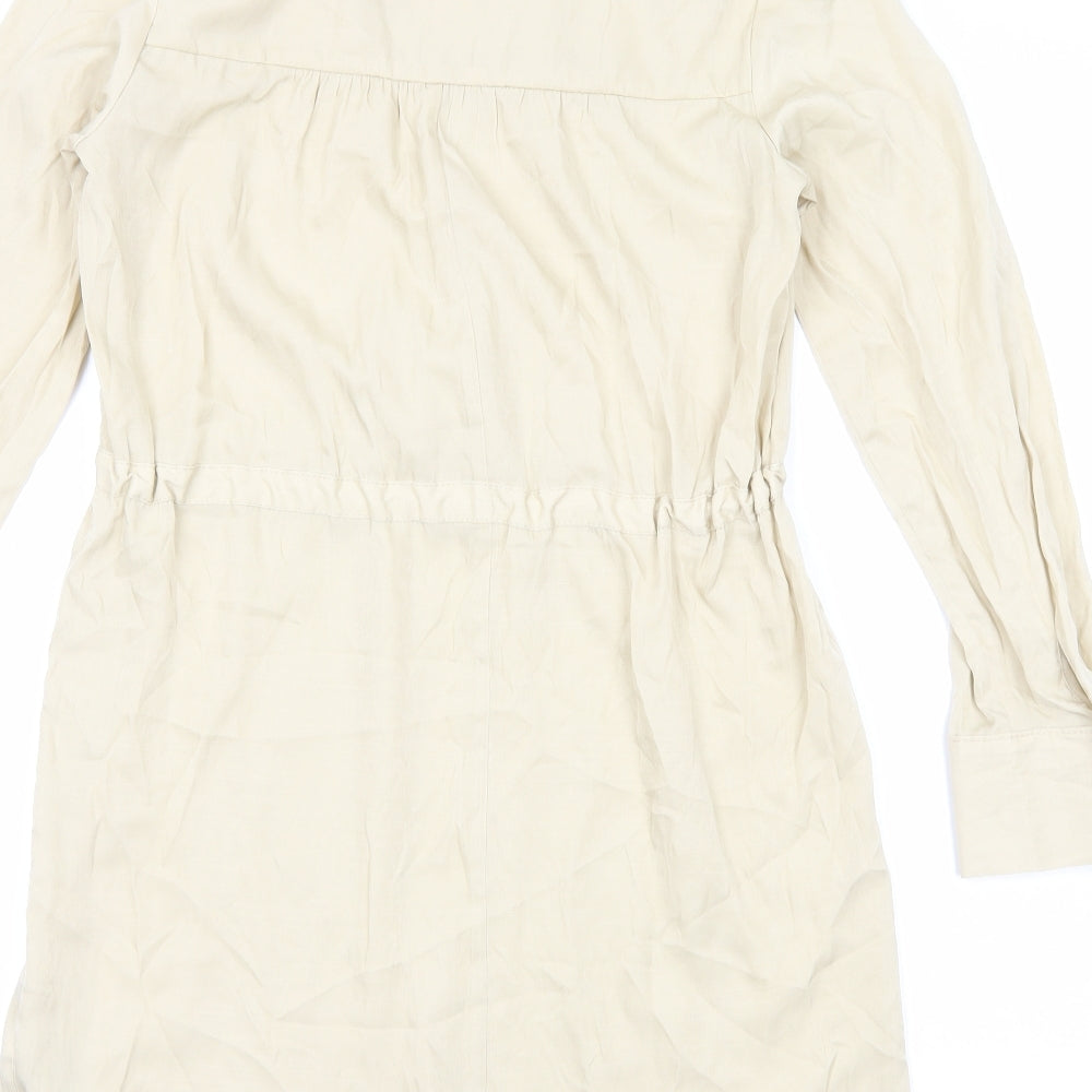 Primark Womens Beige Polyester Shift Size 8 V-Neck Pullover - Drawstring Waist