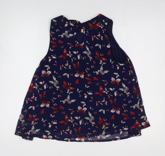 Womens UK Size S New Look Blue Basic Blouse