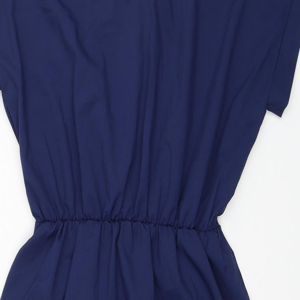 Oionino Womens Blue Polyester Shirt Dress Size XL Collared Button