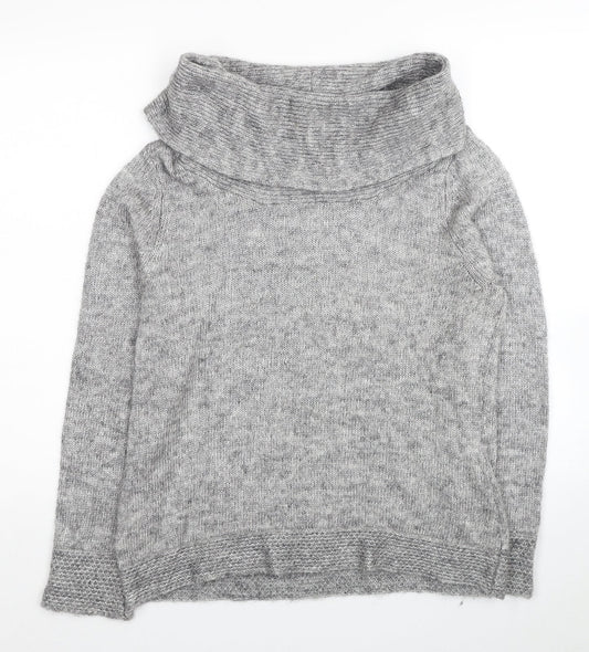 Crew Clothing Womens Grey Roll Neck Nylon Pullover Jumper Size L