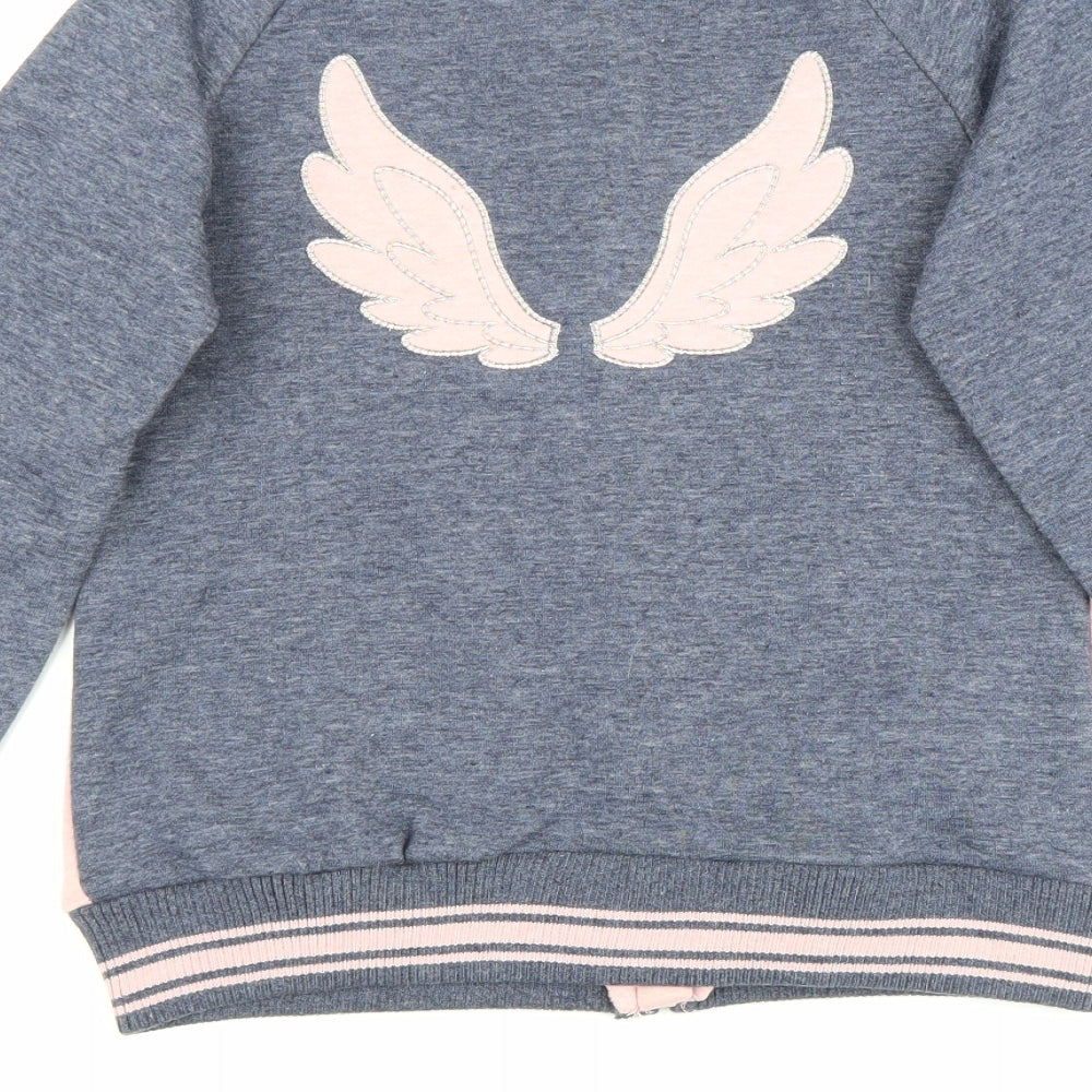 Smith&Brooks Girls Multicoloured Colourblock Polyester Full Zip Sweatshirt Size 11-12 Years Zip - Unicorn, Angel wings