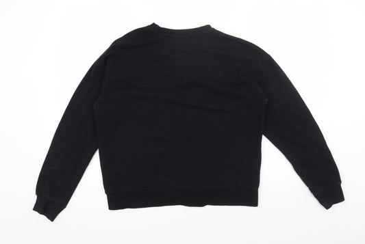 Primark Womens Black Round Neck Cotton Pullover Jumper Size XS