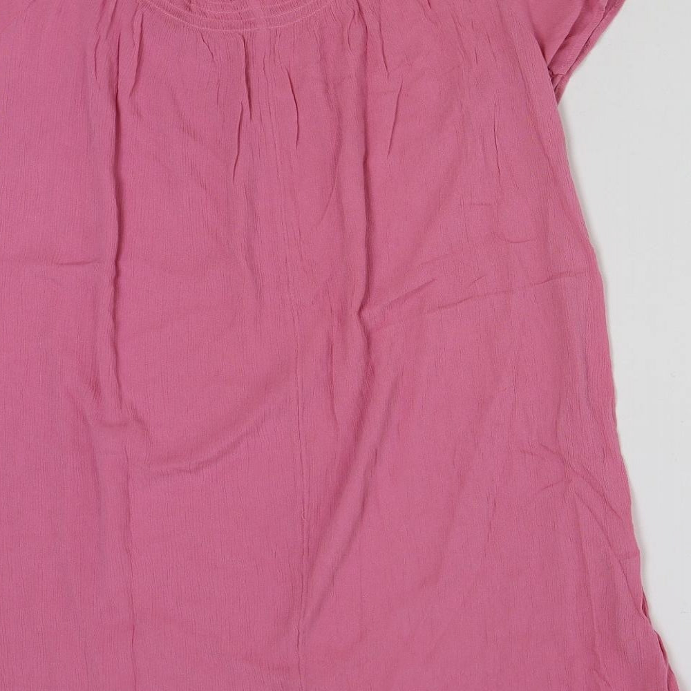 Primark Womens Pink Viscose A-Line Size 16 Scoop Neck Pullover