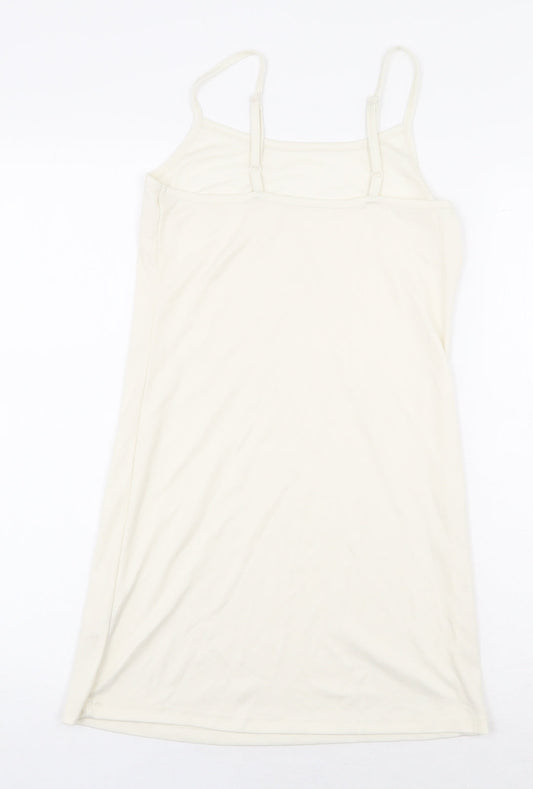 Atmosphere Womens White Polyester Basic Tank Size 6 Off the Shoulder