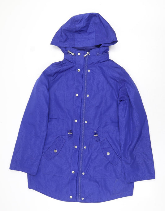 Womens UK Size 10 M&Co Blue Rain Coat