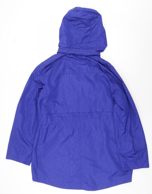 Womens UK Size 10 M&Co Blue Rain Coat