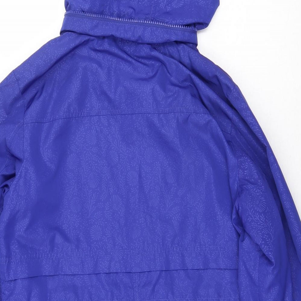 Womens UK Size 10 M&Co Blue Rain Coat